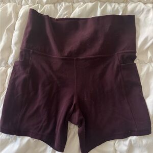 Athleta High-Waisted Plum Shorts